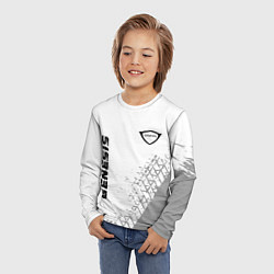 Лонгслив детский Genesis speed на светлом фоне со следами шин верти, цвет: 3D-принт — фото 2