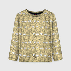 Лонгслив детский Дудл человечки носатые - паттерн, цвет: 3D-принт