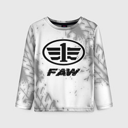 Лонгслив детский FAW speed на светлом фоне со следами шин, цвет: 3D-принт
