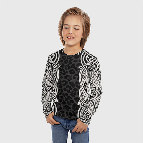 Детский лонгслив Скандинавский кельтский узор / 3D-принт – фото 3