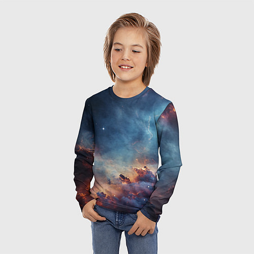 Детский лонгслив Космическая даль / 3D-принт – фото 3