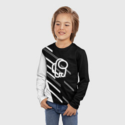 Лонгслив детский Among us pattern sport, цвет: 3D-принт — фото 2