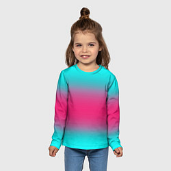 Лонгслив детский Градиент текстура неон, цвет: 3D-принт — фото 2