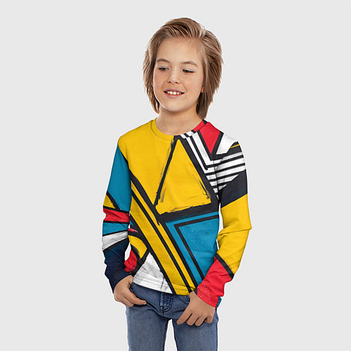 Детский лонгслив Загаражное граффити / 3D-принт – фото 3