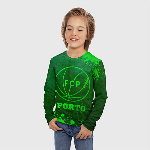 Детский лонгслив Porto - green gradient / 3D-принт – фото 3