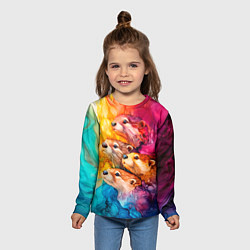 Лонгслив детский Четыре выдры, цвет: 3D-принт — фото 2