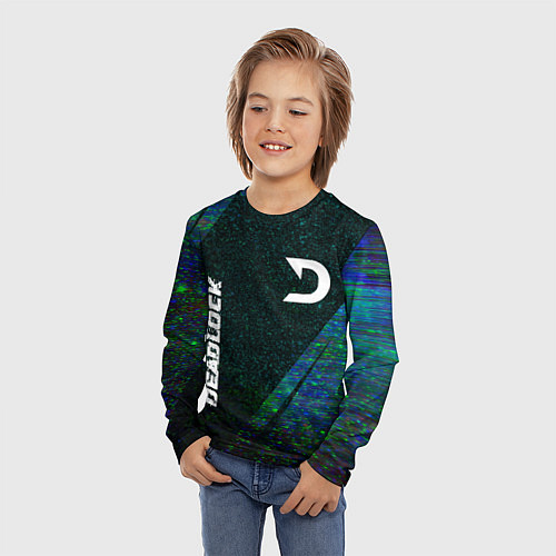 Детский лонгслив Deadlock glitch blue / 3D-принт – фото 3