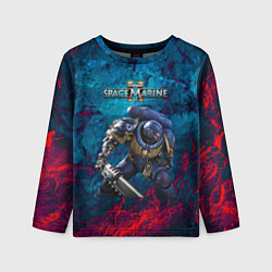Лонгслив детский Warhammer 40000 space marine 2 ультрамарин, цвет: 3D-принт