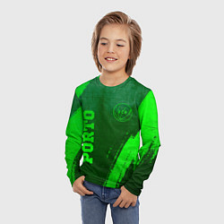 Лонгслив детский Porto - green gradient вертикально, цвет: 3D-принт — фото 2