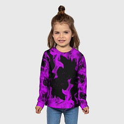 Лонгслив детский Неоновый огонь текстура, цвет: 3D-принт — фото 2