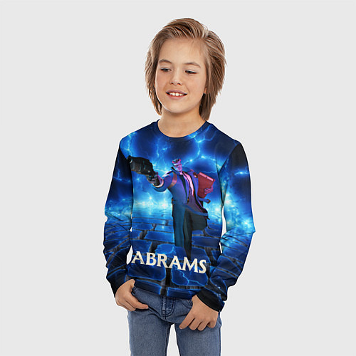 Детский лонгслив Deadlock Abrams синие молнии / 3D-принт – фото 3