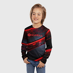 Лонгслив детский Deadlock logo красные соты и неон, цвет: 3D-принт — фото 2