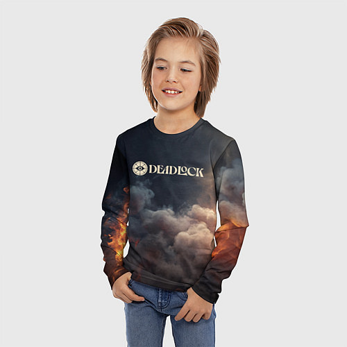 Детский лонгслив Deadlock лого и туман / 3D-принт – фото 3