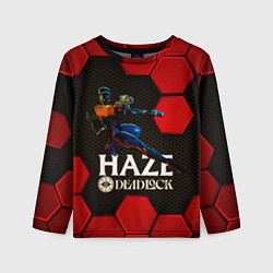 Лонгслив детский Deadlock Haze красные плиты, цвет: 3D-принт