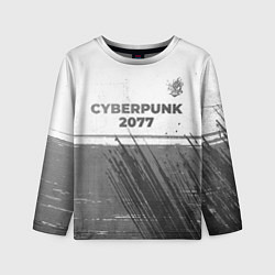 Лонгслив детский Cyberpunk 2077 - white gradient посередине, цвет: 3D-принт