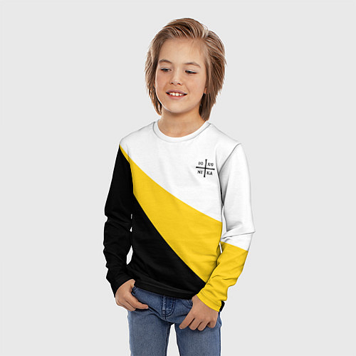 Детский лонгслив Сокрушу пред ним врагов его малая черная Ника Нико / 3D-принт – фото 3