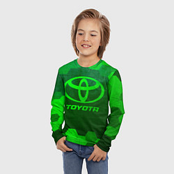 Лонгслив детский Toyota - green gradient, цвет: 3D-принт — фото 2