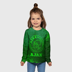 Лонгслив детский Ajax - green gradient, цвет: 3D-принт — фото 2