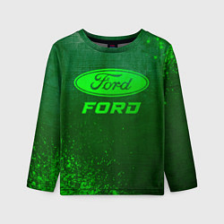 Лонгслив детский Ford - green gradient, цвет: 3D-принт