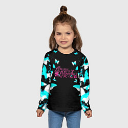Лонгслив детский Bullet for my valentine бабочки, цвет: 3D-принт — фото 2