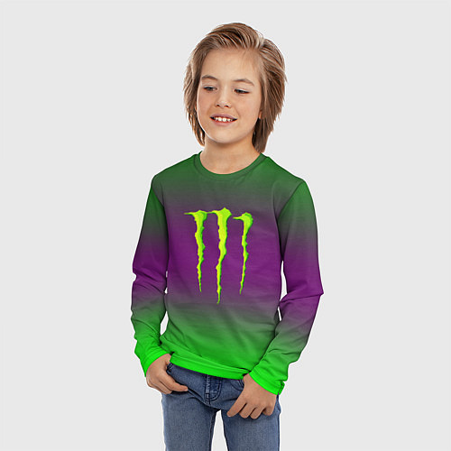 Детский лонгслив Monster energy gradient / 3D-принт – фото 3