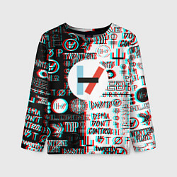 Детский лонгслив Twenty one pilots glitch pattern