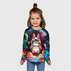 Лонгслив детский Тоторо в открытом космосе - нейроарт, цвет: 3D-принт — фото 2