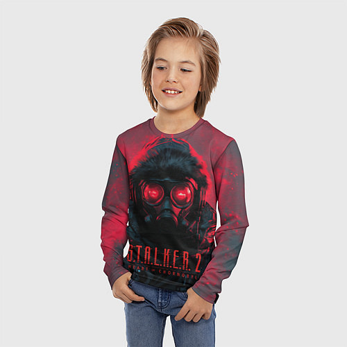 Детский лонгслив Stalker 2 в противогазе / 3D-принт – фото 3