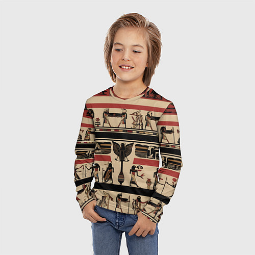 Детский лонгслив Египет орнамент / 3D-принт – фото 3