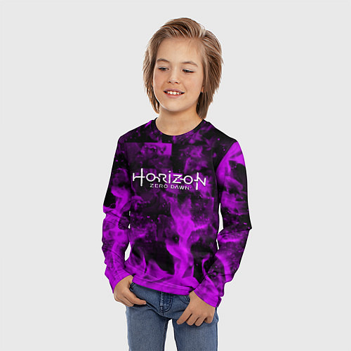 Детский лонгслив Horizon: Zero Dawn flame neon steel / 3D-принт – фото 3