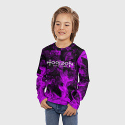 Лонгслив детский Horizon: Zero Dawn flame neon steel, цвет: 3D-принт — фото 2