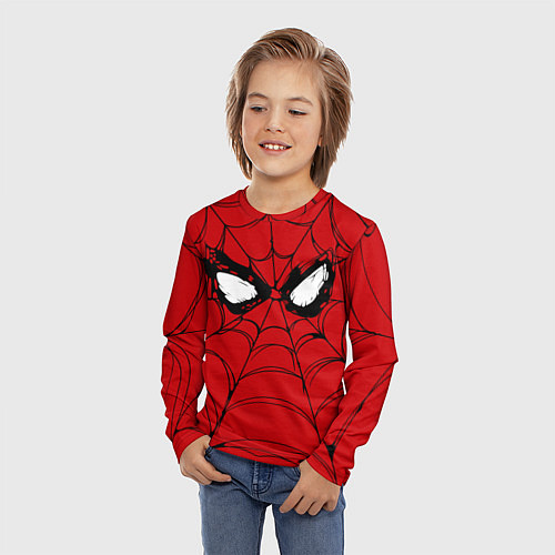 Детский лонгслив Глаза Человека-паука / 3D-принт – фото 3