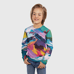Лонгслив детский Горы краски, цвет: 3D-принт — фото 2