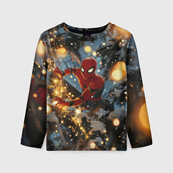 Лонгслив детский Spiderman на новогодней елке, цвет: 3D-принт