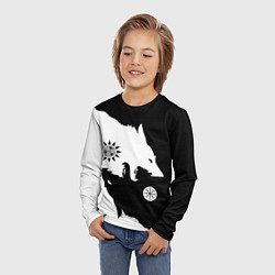 Лонгслив детский Волки Одина с воинской символикой, цвет: 3D-принт — фото 2