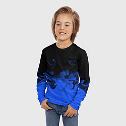 Лонгслив детский Абстрактный синий огонь, цвет: 3D-принт — фото 2