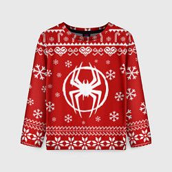 Лонгслив детский Человек паук новогодний, цвет: 3D-принт