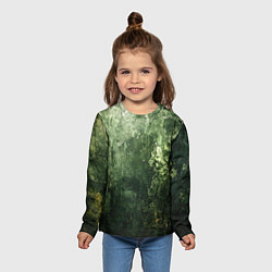 Лонгслив детский Зеленый камуфляж с эффектом старины, цвет: 3D-принт — фото 2