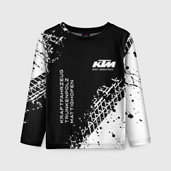 Лонгслив детский KTM - следы от шин, цвет: 3D-принт