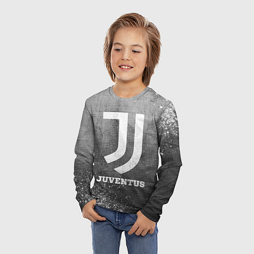 Детский лонгслив Juventus - grey gradient / 3D-принт – фото 3