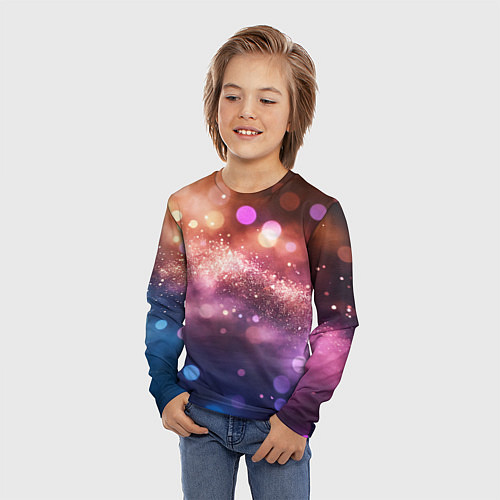Детский лонгслив Праздничный боке / 3D-принт – фото 3
