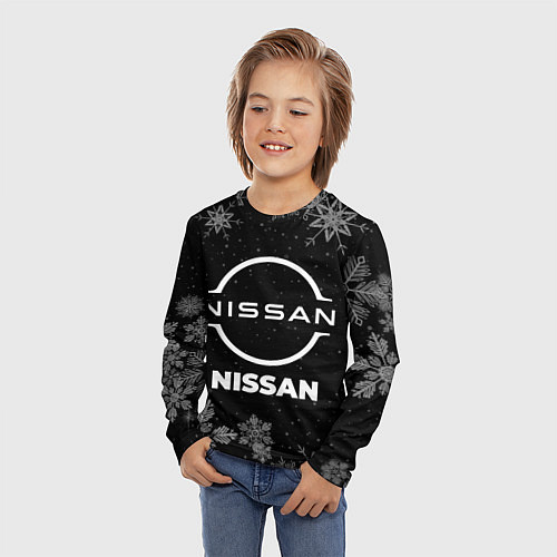 Детский лонгслив Снежный Nissan / 3D-принт – фото 3