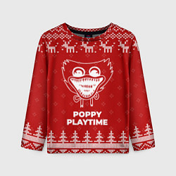 Лонгслив детский Новогодний Poppy Playtime с оленями, цвет: 3D-принт