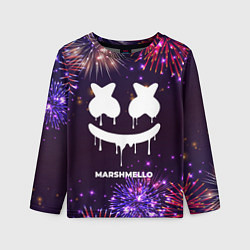 Лонгслив детский Праздничный Marshmello, цвет: 3D-принт