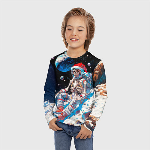 Детский лонгслив Санта скелет астронавт / 3D-принт – фото 3