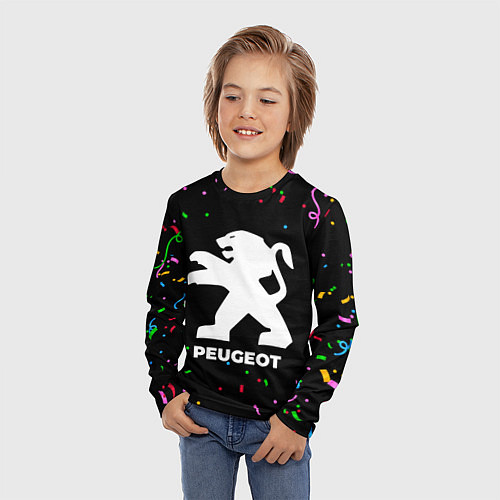 Детский лонгслив Peugeot конфети / 3D-принт – фото 3