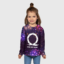 Лонгслив детский Праздничный God of War, цвет: 3D-принт — фото 2