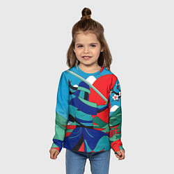 Лонгслив детский Яркий самурай, цвет: 3D-принт — фото 2