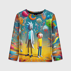 Детский лонгслив Рик и Морти - сюрреалистическая фантазия