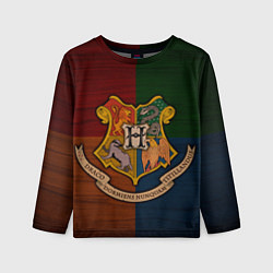 Лонгслив детский Hogwarts emblem, цвет: 3D-принт